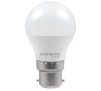 Crompton LED 45mm Round Thermal Plastic 4.2W B22d 2700K Opal Dimmable