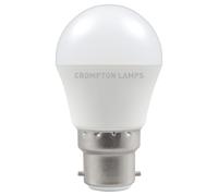 Crompton Lamps LED Golfball 5.5W BC-B22d (40W Equivalent) 6500K Daylight Opal 470lm BC Bayonet B22 Round Frosted Light Bulb