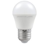 Crompton Lamps LED Golfball 5W ES-E27 Dimmable (10 Pack) (40W Equivalent) 4000K Cool White Opal 470lm ES Screw E27 Round Frosted Multipack Light Bulbs