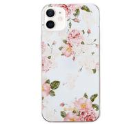 Crong iPhone 12 Mini Flower Case Crong Pattern 02 Shockproof Case, White / Pink