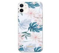 Crong Ultra-Stylish Flower Pattern Case for iPhone 12 Mini, White / Blue