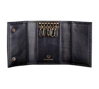 Cronus & Rhea® | Luxury Key Case Exclusive Leather (Janus) | Key Case - Keychain | Real leather | With elegant gift box | Men - Women (Black)