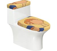 Crooked Owl Soft 2Pcs Toilet Lid - Tank Covers, Elastic Reusable for U/O Shape Toilets, Bathroom Decor