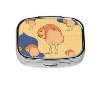 Crooked Owl Square mini Pill Box, Travel Pill Box, can be Put into Wallet or Pocket to Store a Variety of Small Items