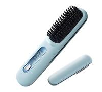 Croovepi Cordless Straightener | Cordless Straightening Brush - Ceramic Comb with Led Display 3 Temperature Settings Professional Styler for Wet and Dry Travel Salon Styling