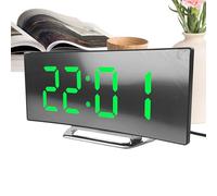 Croovepi Digital Display Clock,LED Display Digital Alarm Clock - Curved Screen Silent Time Management Tool for Dorm Meditation Room Kitchen Seniors Students Garage