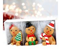 Croovepi Gingerbread Figurines - Christmas Sculpture Decor,Resin Art Decoration Ornament for Festive Indoor Home Shelf Mantel Display Holiday Spirit Bonsai