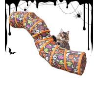 Croovepi Halloween Cat Tunnel - Halloween Gothic Interactive Kitten Toy | Foldable Small Animals Cave Play Hideouts for Ferrets Hamster Rabbits Dogs Bunny Activity Space