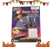 Croovepi Press on Nails Halloween, Long Creepy False Nails, Gothic Fingernail Decoration for Masquerade Stage Performance Holiday Dress-Up Halloween Party Vampire Role Play