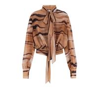 Crop Blouse - female - Elisabetta Franchi - Blouses - Brown - S - Blouses & Shirts S