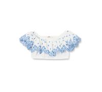 Crop Blouse Shoulder Off Ruffle Tiered Floral Printed Cotton Blouse,