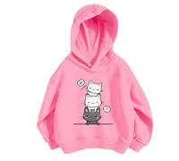 Crop Children's Girls' Sports Shirt Boys Girls Casual Print Personality Hoodie Pullover with Hood Sweatshirt Without Pocket Tops Pullover Gymnastics Girls, Light pink, 11-12 Jahre