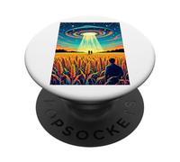 Crop Circles - Message in the field UFO alien vintage PopSockets Adhesive PopGrip