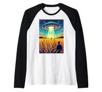 Crop Circles - Message in The Field UFO Alien Vintage Raglan Baseball Tee