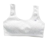 Crop Top Bra Girls Seamless Sports Bra Training White Teen Bra Camisole Style Lightweight Seamless Kids Girls Top, gray, 8-12 Jahre