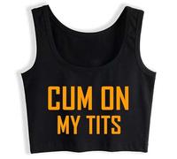 Crop Top Cum Slut BDSM DDLG Clothing Cum on My Tits Sleeveless Black