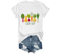 Crop Top Vegetable Shirt Funny Farming Gardener Lover Crop Top Vegetable Pun Shirt Unisex White