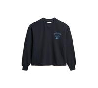 Cropped and loose women's sweatshirt Superdry Athletic Essentials Bleu M