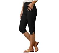 Cropped Capri Trousers for Women Ladies Leggings Summer Pants Short Crop Stretch 3/4 Length Three Quarter Capris Yoga Gym Elasticated