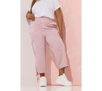 Cropped Cargo Trousers Yours Pink 22-24
