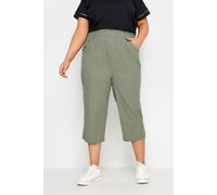 Cropped Cotton Trousers Yours Light Khaki 22-24