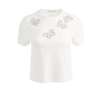Cropped Crew Neck T-Shirt - female - Alice + Olivia - T-Shirts - White - M - Tops M