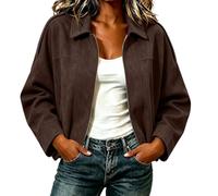 Cropped Faux Suede Jackets Women Oversized Long Sleeve Pilot Coat Batwing Sleeve Casual Full Zip Streetwear Spring Fall Loose Fit Trench Coats for Concerts Leisure Daily
