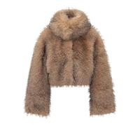 Cropped Fur Effect Jacket - female - ROTATE Birger Christensen - Faux Fur & Shearling Jackets - Multicolor - 2XS - Jackets 2XS