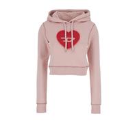 Cropped Hoodie With Rhinestoned Heart M