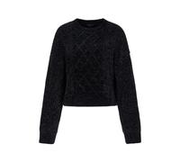 Cropped Jumper- female- Armani Exchange- Round-neck Knitwear- Black- M- Knitwear M