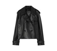 Cropped Leather Mayfair Trench Jacket - female - Burberry - Leather Jackets - Black - 3XS - Jackets 3XS