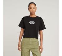 Cropped Logo Relaxed Top - Black - Women S