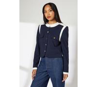 Cropped Pocket Detail Jacket Principles Navy 10