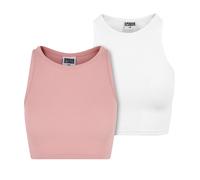 Cropped Rib Top UrbanClassics Ladies 2-Pack Top Belly-Free Basic Stretch Content