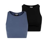 Cropped Rib Top UrbanClassics Ladies 2-Pack Top Belly-Free Basic Stretch Content