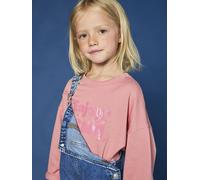Cropped Sequin Slogan T-Shirt for Girls rose