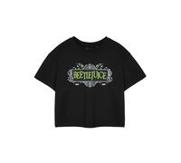 Cropped Short Sleeved T-Shirt Beetlejuice Black M
