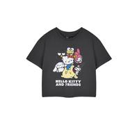 Cropped Short Sleeved T-Shirt Hello Kitty Grey M