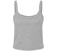 Cropped Spaghetti Strap Tank Top Bell Canvas Ladies Womens Micro Rib Vest