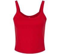 Cropped Spaghetti Strap Tank Top Bell Canvas Ladies Womens Micro Rib Vest