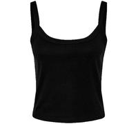 Cropped Spaghetti Strap Tank Top Bell Canvas Ladies Womens Micro Rib Vest