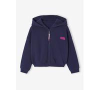 Cropped Sweatshirt with Zip, for Girls navy blue