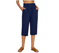 Cropped Trousers for Women UK Women's Fashion Summer 2025 Cotton Stretch Fit Comfy Walking Cycling Gym Travel Cargo Leggings Women Yours Clothing Baggy Cargos Navy