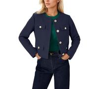 Cropped Tweed Blazer Jackets for Women Elegant Slim Collarless Business Casual Outfits Spring Jackets for Women 2025