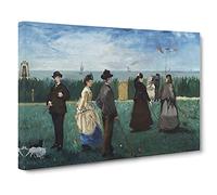 Croquet At Boulogne By Edouard Manet Canvas Print | Gallery Wrapped 30mm Frame Wall Art | 30x20 inches | Ready to Hang | Classic Picture | Living Room Bedroom Lounge Office