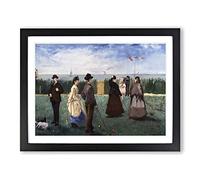 Croquet At Boulogne By Edouard Manet Classic Painting Framed Print | A4 Black Framed Wall Art | Ready to Hang | Classic Historical Picture | Living Room Bedroom Lounge Office