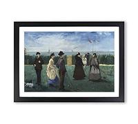 Croquet at Boulogne by Edouard Manet Framed Print | A2 Black Framed Wall Art | Ready to Hang | Modern Nature Picture | Living Room Bedroom Lounge Office