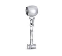 Croquet Lacrosse Polo Cricket Mallet Sports Gavel Dangle Charm Bead For Women .925 Sterling Silver Fits European Bracelet