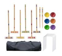 Croquet Set - Wooden Lawn Equipment, 6 Person Yard, Outdoor Activity Kit, Backyard Play Game, Portable Sport Set | Family Garden Entertainment Supporting summers fun Picnic Park Leisure Recreation