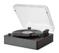 CrosAudio Vinyl Record Player, Bluetooth Turntable with Built-in Stereo Speakers, 3-Speed Belt-Drive Vintage Record Player with BT In/Out, Auto Stop, RCA Line-Out for Home Decor